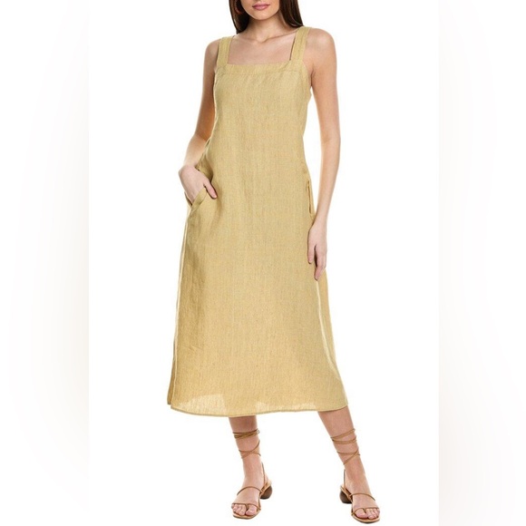 EILEEN FISHEROrganic Linen Square Neck Dress New